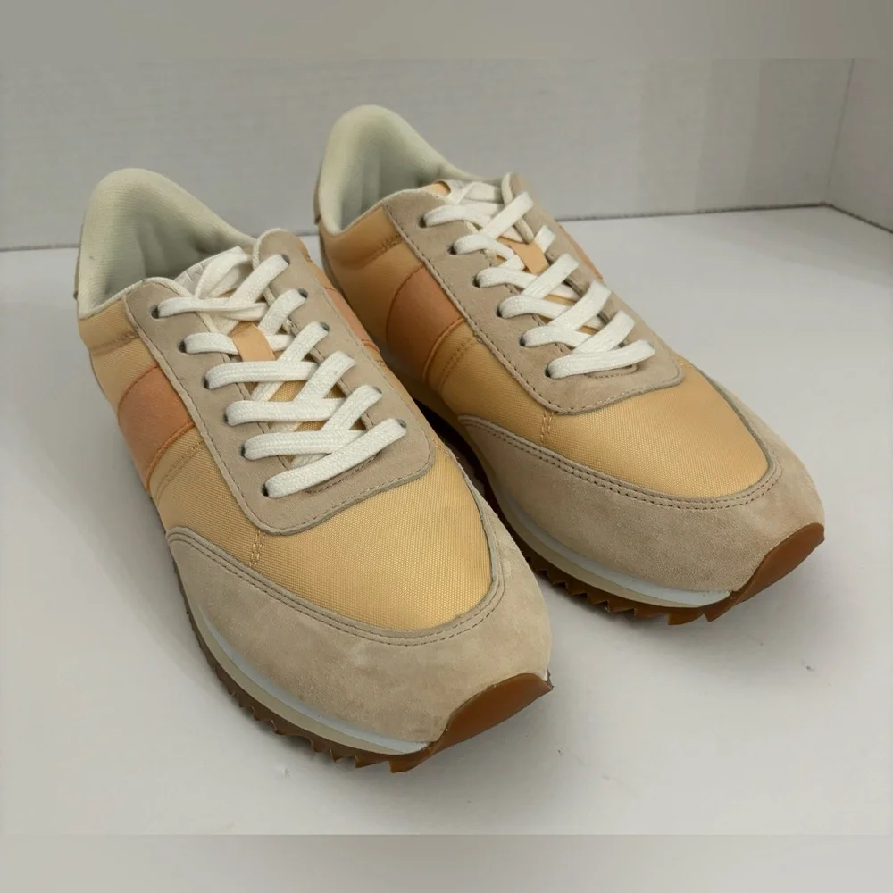 J Crew Factory Suede Color block Trainers Size 8 BA972